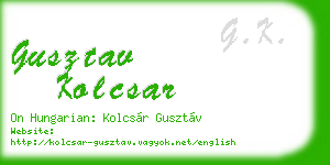 gusztav kolcsar business card